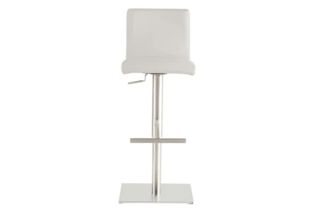White Faux Leather 32 Inch Adjustable Swivel Stool