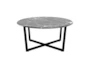 Liv Black Faux Marble 36 Inch Round Coffee Table With Matte Black Base - Detail