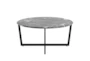 Liv Black Faux Marble 36 Inch Round Coffee Table With Matte Black Base - Signature