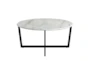 Liv White Faux Marble Round Coffee Table With Matte Black Base - Signature