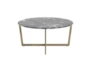 Liv Black Faux Marble 36 Inch Round Coffee Table With Matte Gold Base - Signature