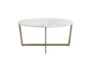Liv White Faux Marble Round Coffee Table With Matte Gold Base - Signature