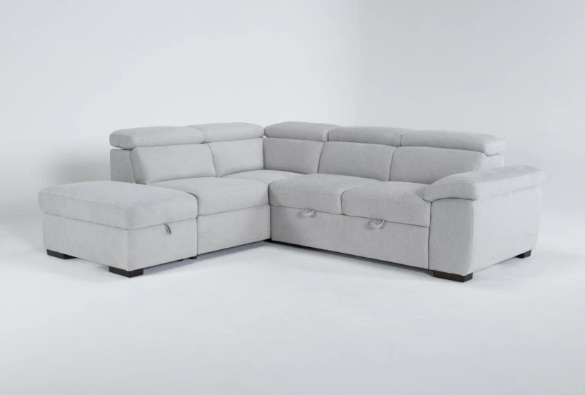 Dante 104" 3 Piece Convertible Sleeper Sectional With Left Arm Facing Storage Chaise - 360