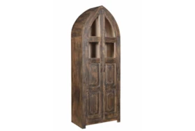 Glass + Wood Door Arch Cabinet