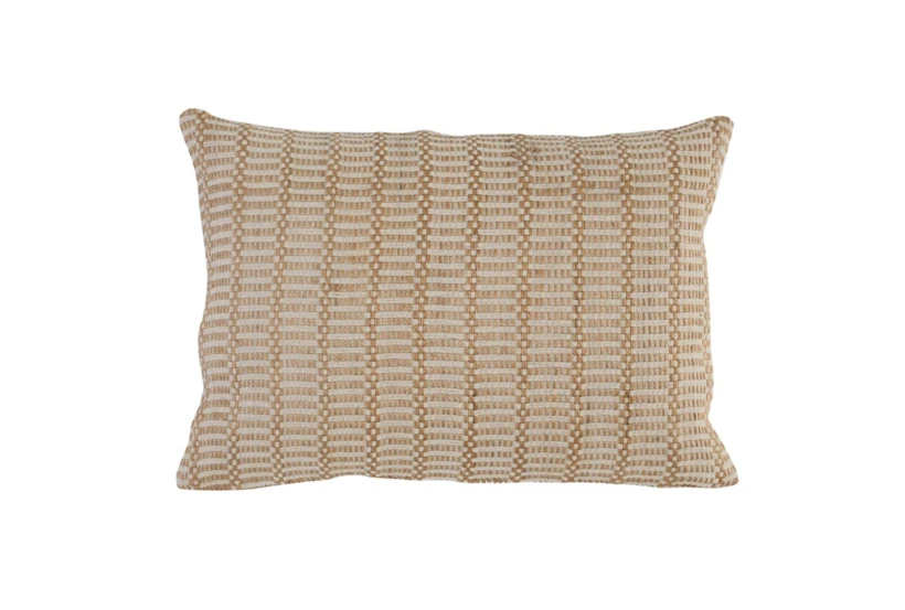 Accent Pillow - Gold + Ivory Stripe 14X20 - 360