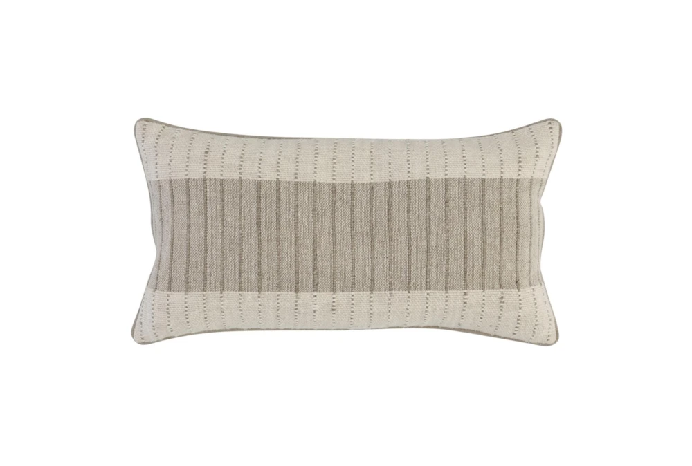 Accent Pillow - Ivory + Natural Block Stripe 14X26