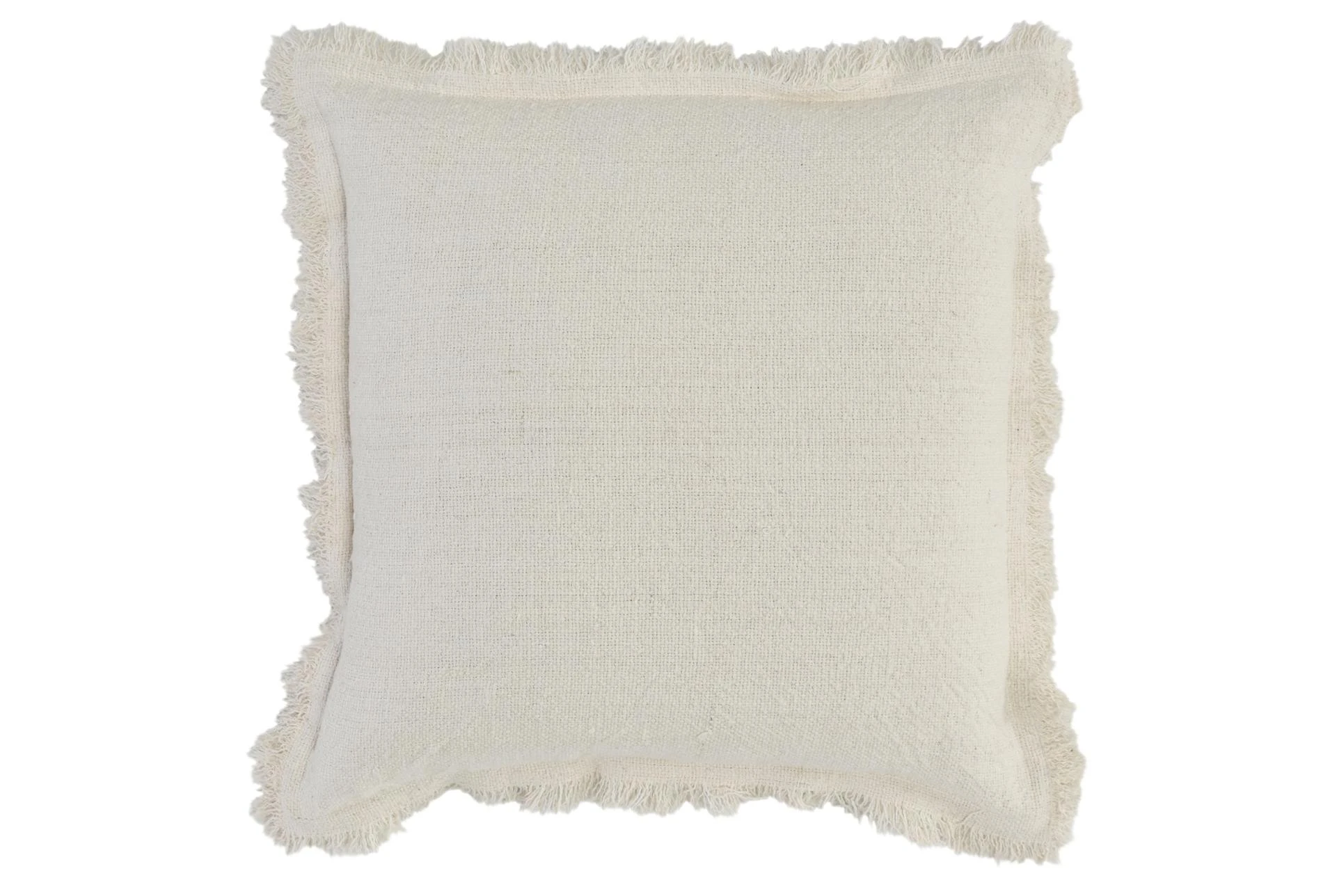 Accent Pillow - Ivory Linen + Cotton Fringe Edge 22X22