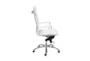 Skagen White Faux Leather And Chrome High Back Rolling Office Desk Chair - Detail