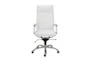 Skagen White Faux Leather And Chrome High Back Rolling Office Desk Chair - Signature
