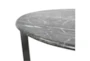 Liv Black Faux Marble 24 Inch Round End Table With Stainless Steel Base - Detail