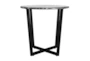 Liv Black Faux Marble 24" Round End Table With Black Base - Detail