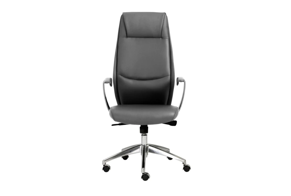 Karlstad Grey Faux Leather High Back Rolling Office Desk Chair