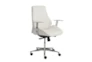 Viborg White Faux Leather And Chrome Low Back Desk Chair - Side