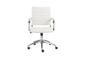 Kolding White Faux Leather Low Back Desk Chair