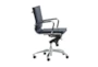 Skagen Blue Faux Leather And Chrome Low Back Desk Chair - Side