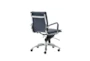 Skagen Blue Faux Leather And Chrome Low Back Rolling Office Desk Chair - Back