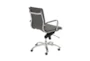 Skagen Grey Faux Leather And Chrome Low Back Rolling Office Desk Chair - Detail