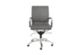 Skagen Grey Faux Leather And Chrome Low Back Rolling Office Desk Chair - Signature