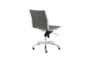 Copenhagen Grey Faux Leather And Chrome Low Back Armless Desk Chair - Room