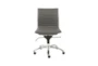 Copenhagen Grey Faux Leather And Chrome Low Back Armless Desk Chair - Signature