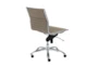 Copenhagen Taupe Faux Leather And Chrome Low Back Armless Desk Chair - Detail