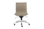 Copenhagen Taupe Faux Leather And Chrome Low Back Armless Desk Chair - Signature