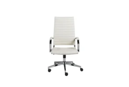 Hornslet White Faux Leather High Back Desk Chair