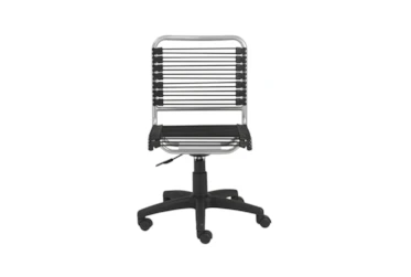 Uppsala Black And Aluminum Low Back Bungee Armless Desk Chair