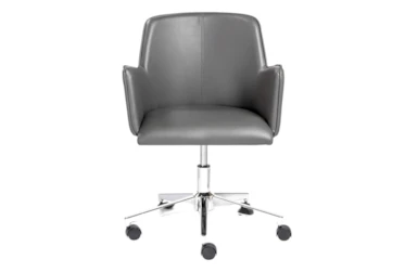 Grimstad Grey Faux Leather Desk Chair