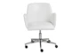 Grimstad White Faux Leather Rolling Office Desk Chair - Signature