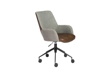 Kopervik Brown Two Tone Upholstered Deskchair With Tilt