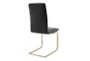 Black Faux Leather And Brushed Gold Cantilever Side Chair Set Of 2 - Detail