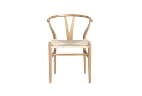 Natural Wishbone Side Chair With Natural Seat-Set Of 2