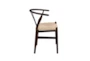 Walnut Wishbone Side Chair With Natural Seat-Set Of 2 - Room