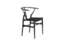 Walnut Wishbone Side Chair Black Seat-Set Of 2 - Room
