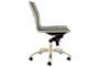 Copenhagen Black Faux Leather And Gold Low Back Armless Rolling Office Desk Chair - Detail