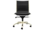 Copenhagen Black Faux Leather And Gold Low Back Armless Rolling Office Desk Chair - Signature