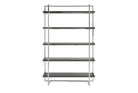 Carlsbad Black And Chrome 62" Bookcase