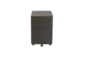 Black Powder Coated Metal 3 Drawer File Cabinet With Casters