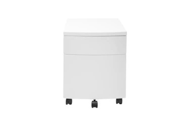 White Powder Coated Metal 2 Drawer File Cabinet With Casters