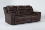 Stoneland Chocolate 93" Reclining Sofa - Side