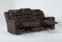 Stoneland Chocolate 93" Reclining Sofa - Side