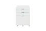 White Lacquer 3 Drawer File Cabinet With Casters - Signature