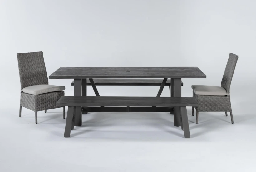 Panama Outdoor 5 Piece Dining Rectangle Set With Mojave Chairs - 360