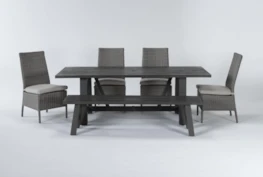 Panama Outdoor 6 Piece Rectangle Dining Set With Mojave Chairs