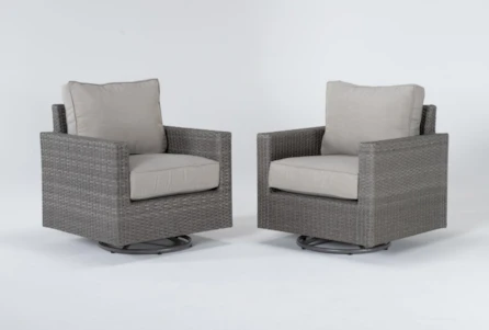 Mojave Outdoor 2 Piece Swivel Lounge Chair Conversation Set