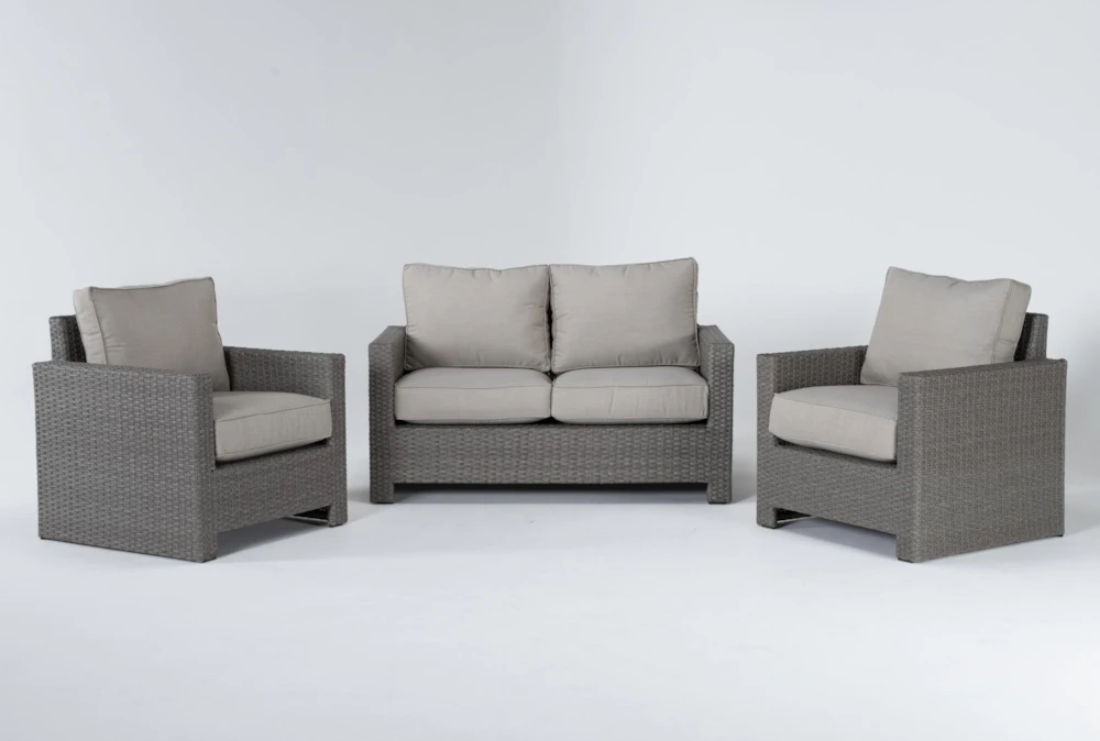 Mojave Outdoor Loveseat Conversation Set With 2 Lounge Chairs
