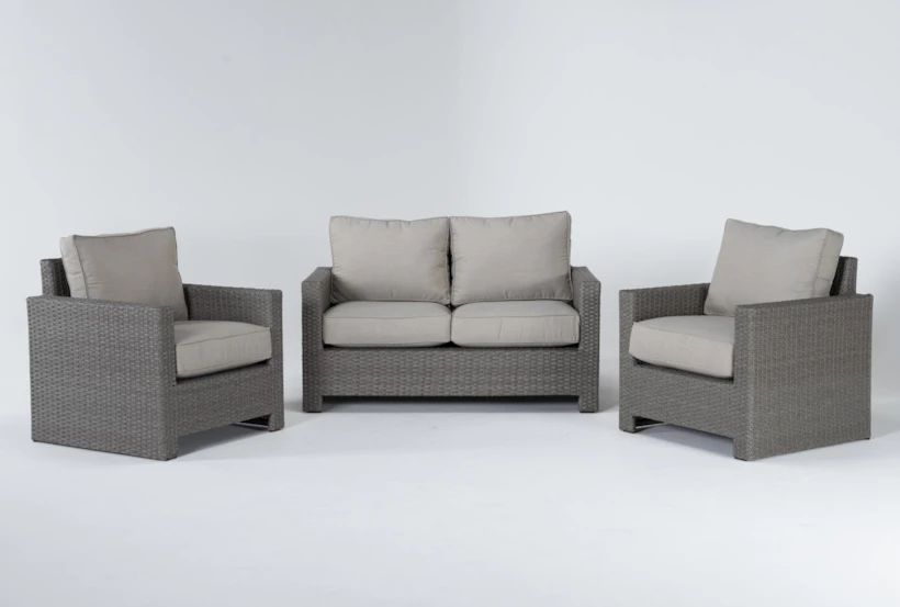 Mojave Outdoor Loveseat Conversation Set With 2 Lounge Chairs - 360