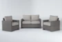 Mojave Outdoor Loveseat Conversation Set With 2 Lounge Chairs - Signature