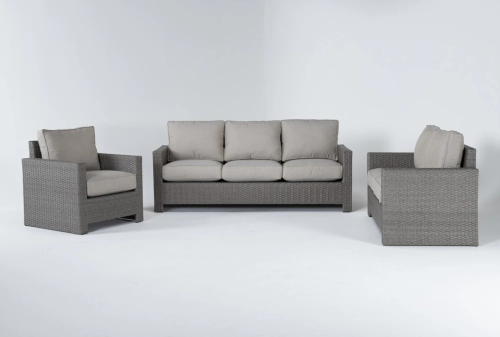 Mojave Outdoor 3 Piece Conversation Set With Lounge Chair